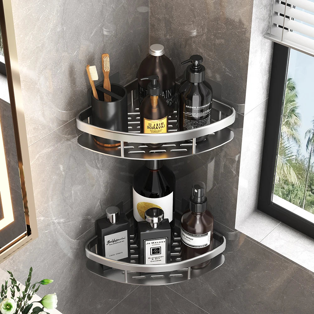 Premium Aluminium Duschablage Set – 2 Stück