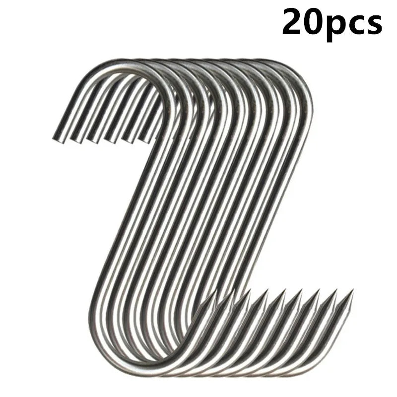 Stainless Steel S Hooks for Kitchen Organiser – 10/20 Pack