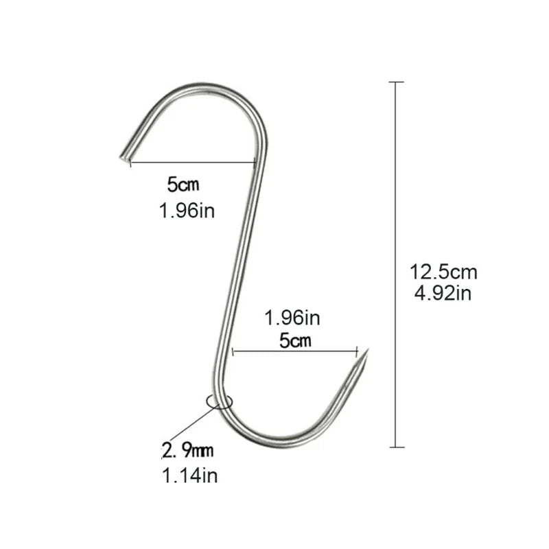 Stainless Steel S Hooks for Kitchen Organiser – 10/20 Pack
