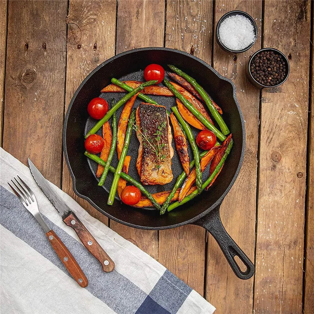 3-Piece Cast Iron Frying Pan Set – Multi-Use Skillets for Everyday Cooking