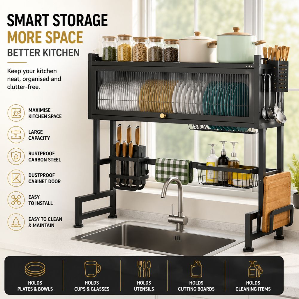 Premium Over-Sink Dish Drying Rack Cabinet