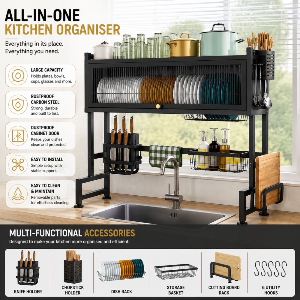 Premium Over-Sink Dish Drying Rack Cabinet