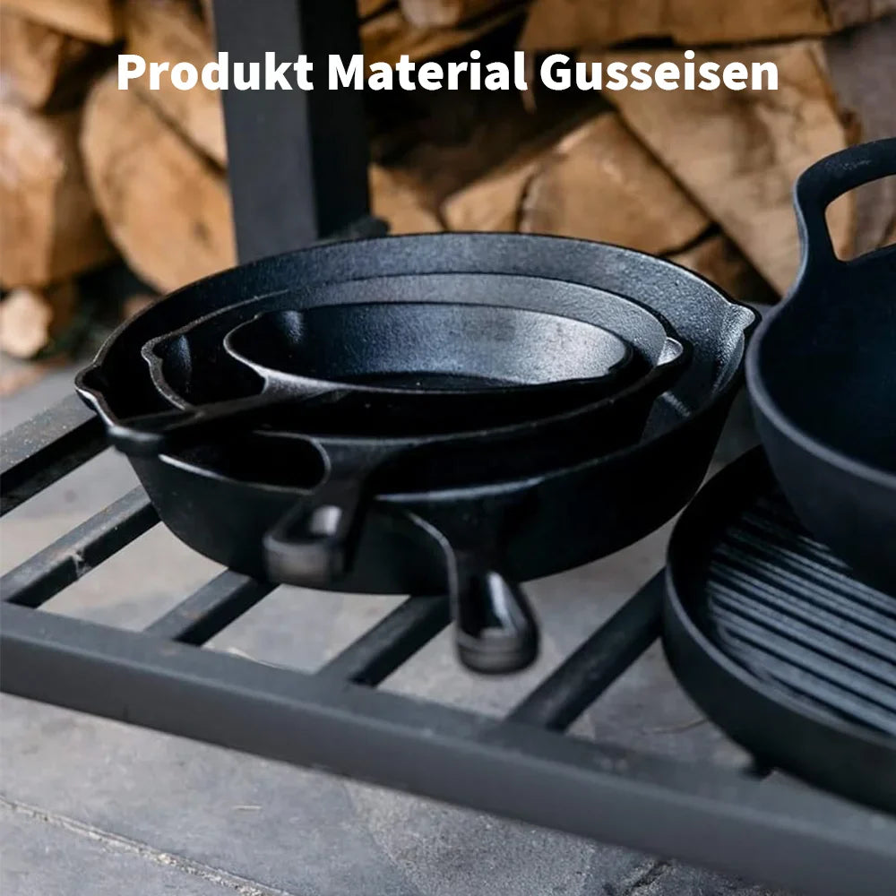 3-Piece Cast Iron Frying Pan Set – Multi-Use Skillets for Everyday Cooking
