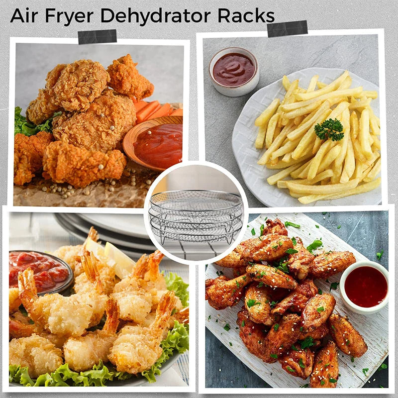 Premium 3-Tier Stackable Air Fryer Rack – Stainless Steel 304